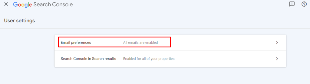 Search console email notifications 